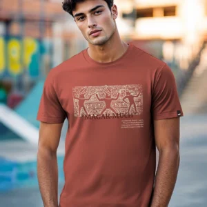 Men's Brick Red Magar Much Graphic Printed T-shirt